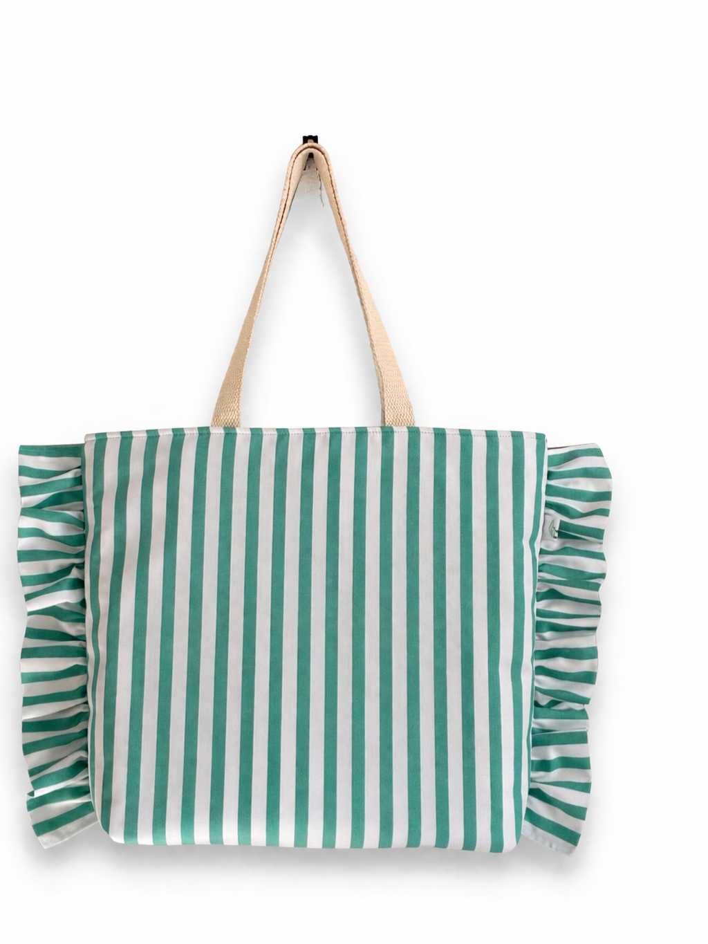 Bolso de Rayas Verdes con volantes