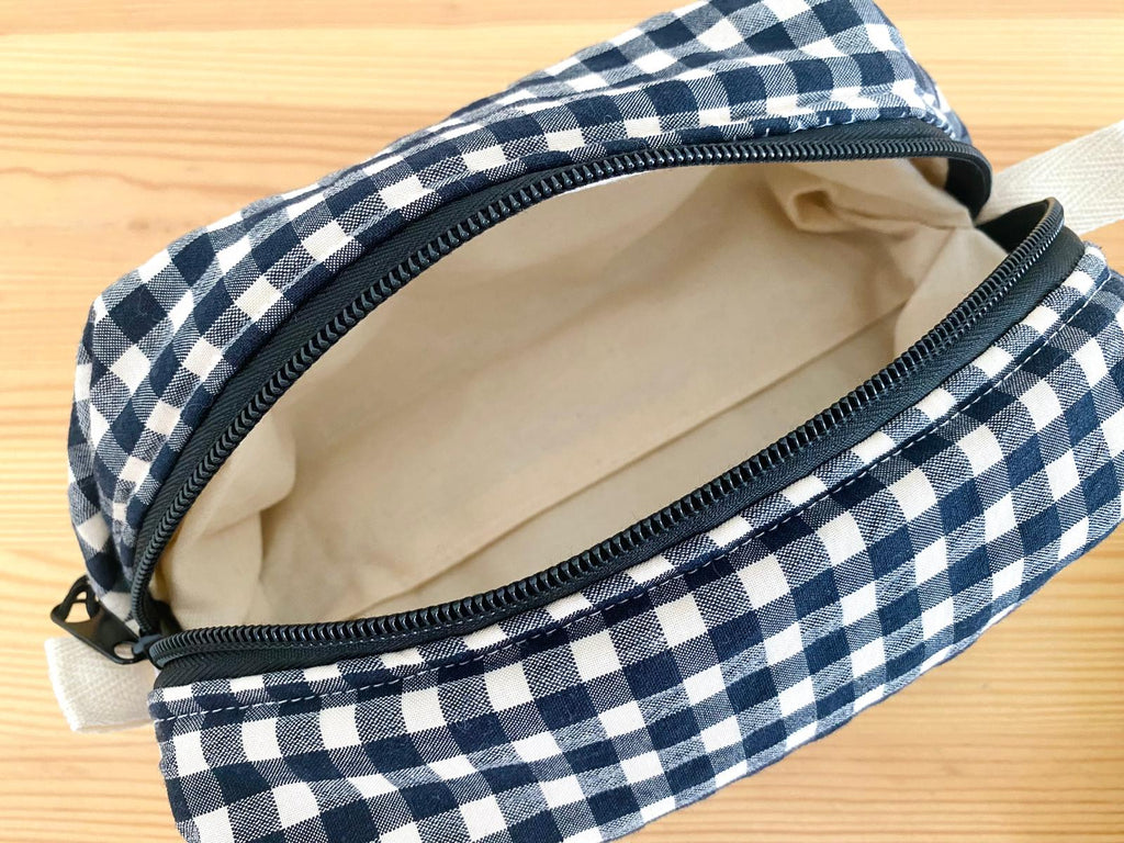 Neceser rectangular seersucker negro