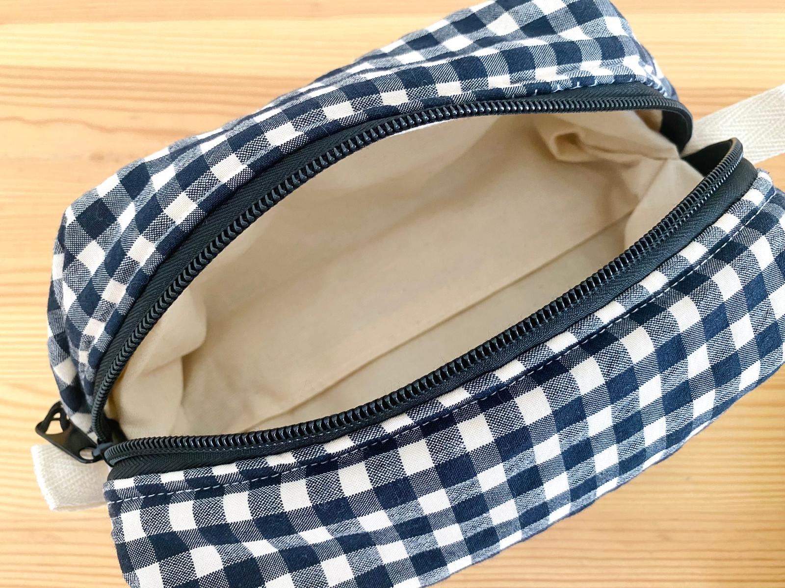 Neceser rectangular seersucker negro