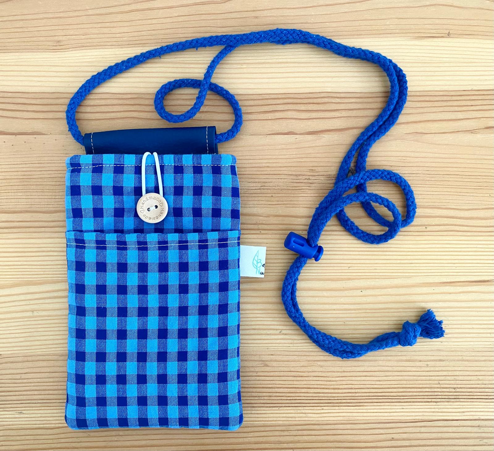 Bolsito para móvil y accesorios Seersucker azul