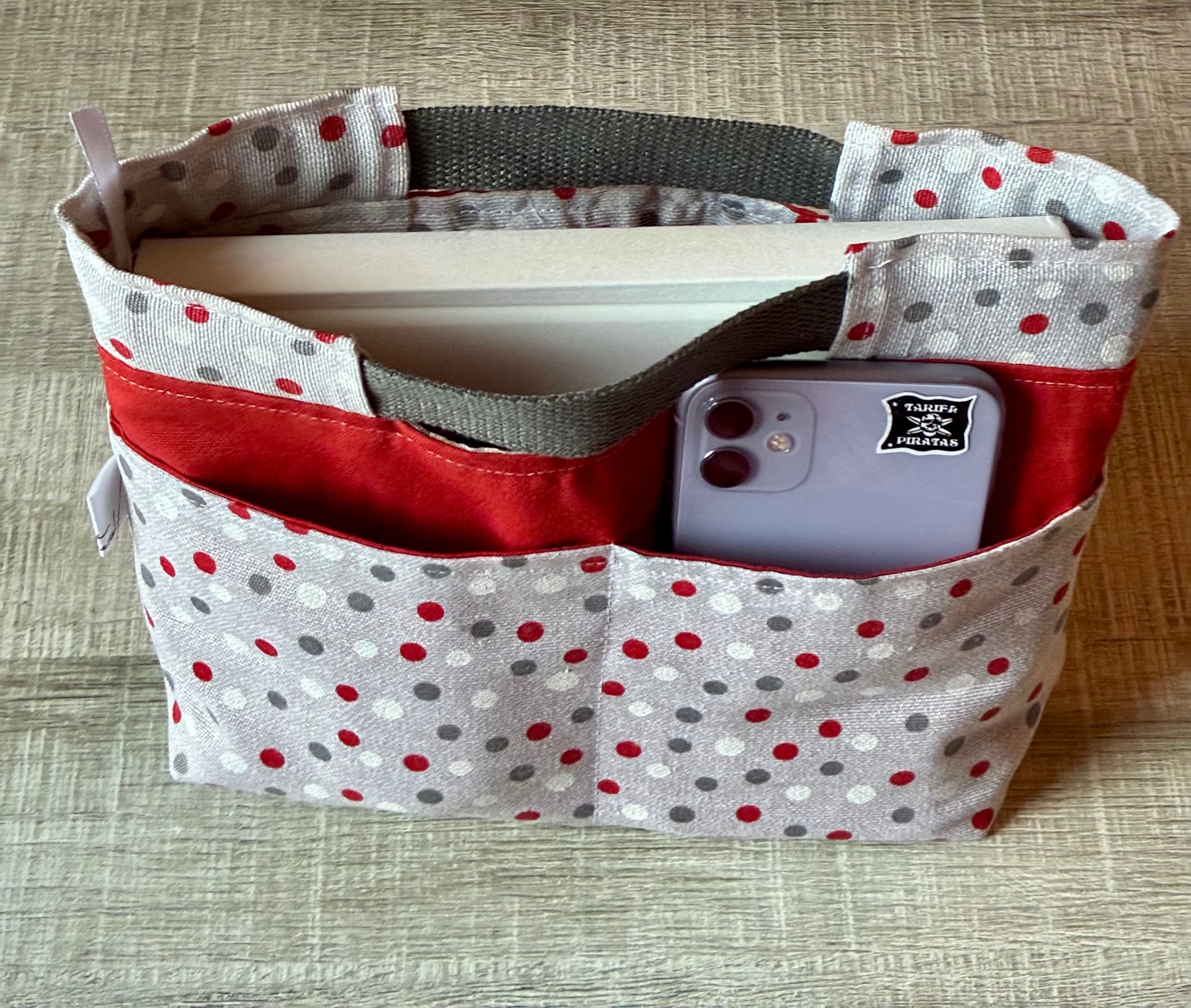 Organizador de bolso rojo con lunares