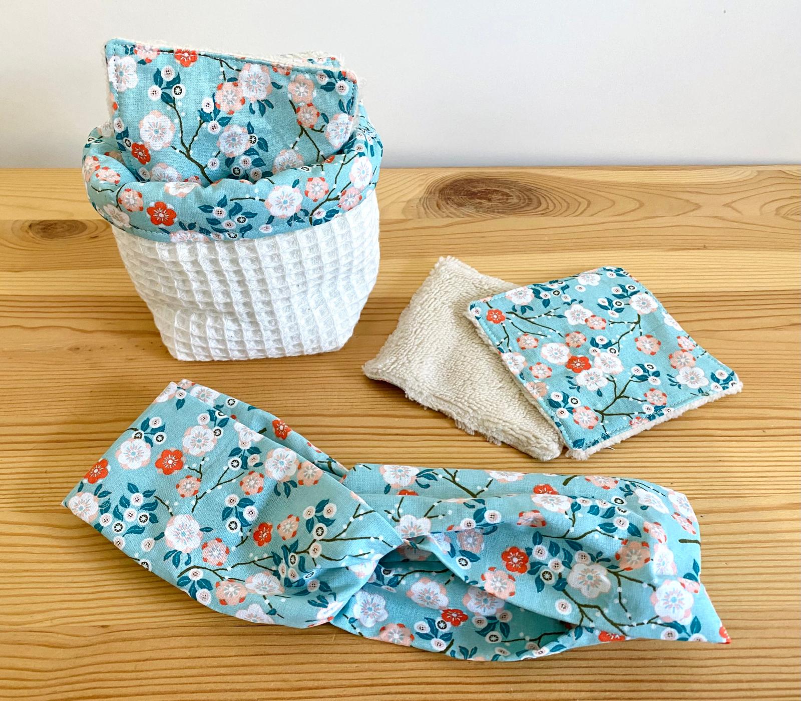 Pack desmaquillante flores turquesa