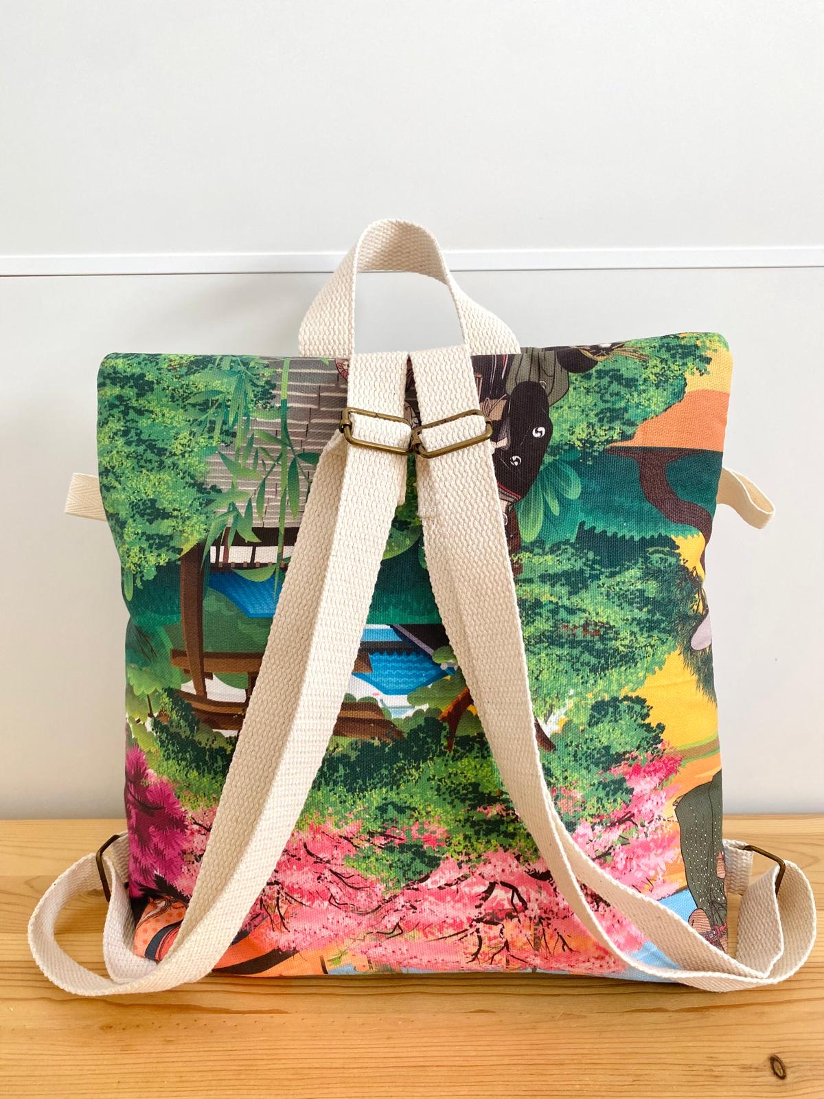 Mochila estampado oriental