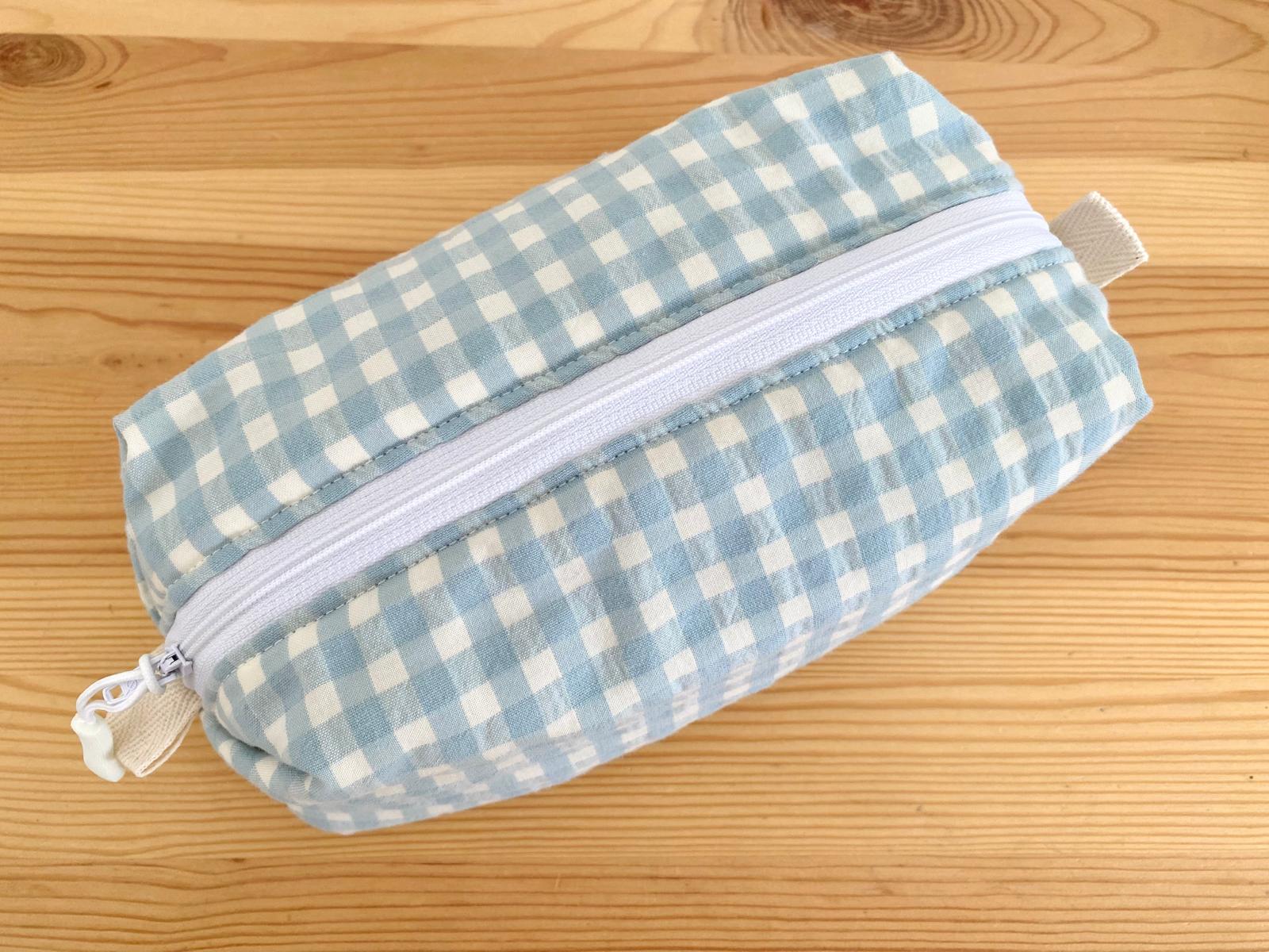 Neceser rectangular seersucker gris