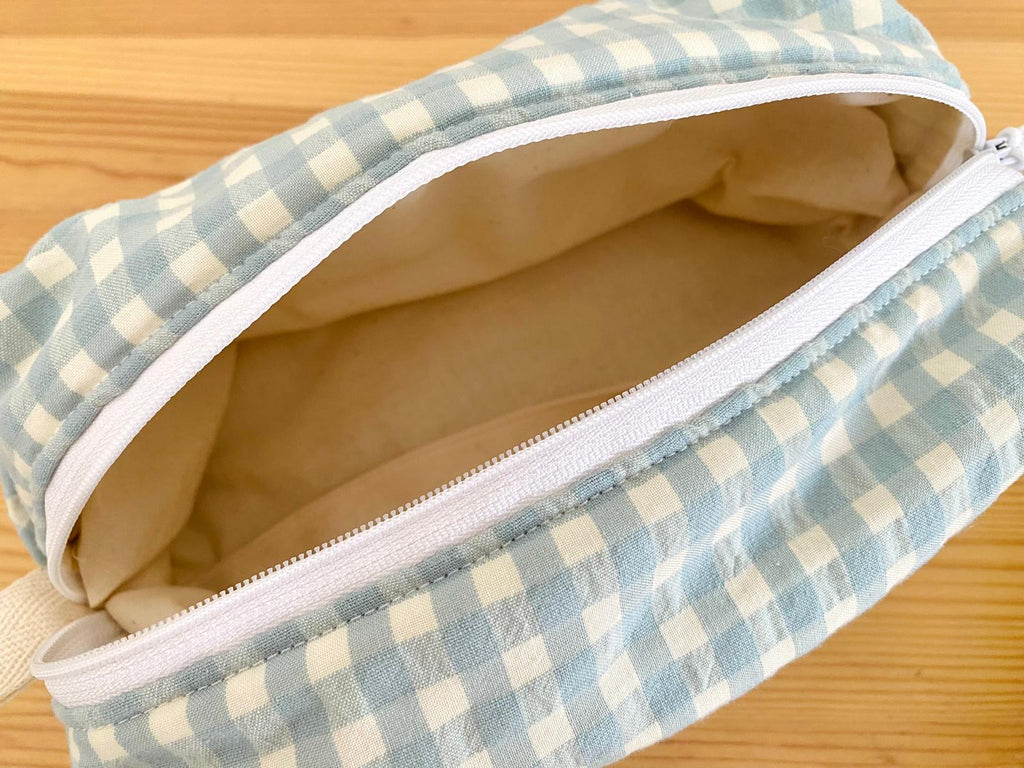 Neceser rectangular seersucker gris