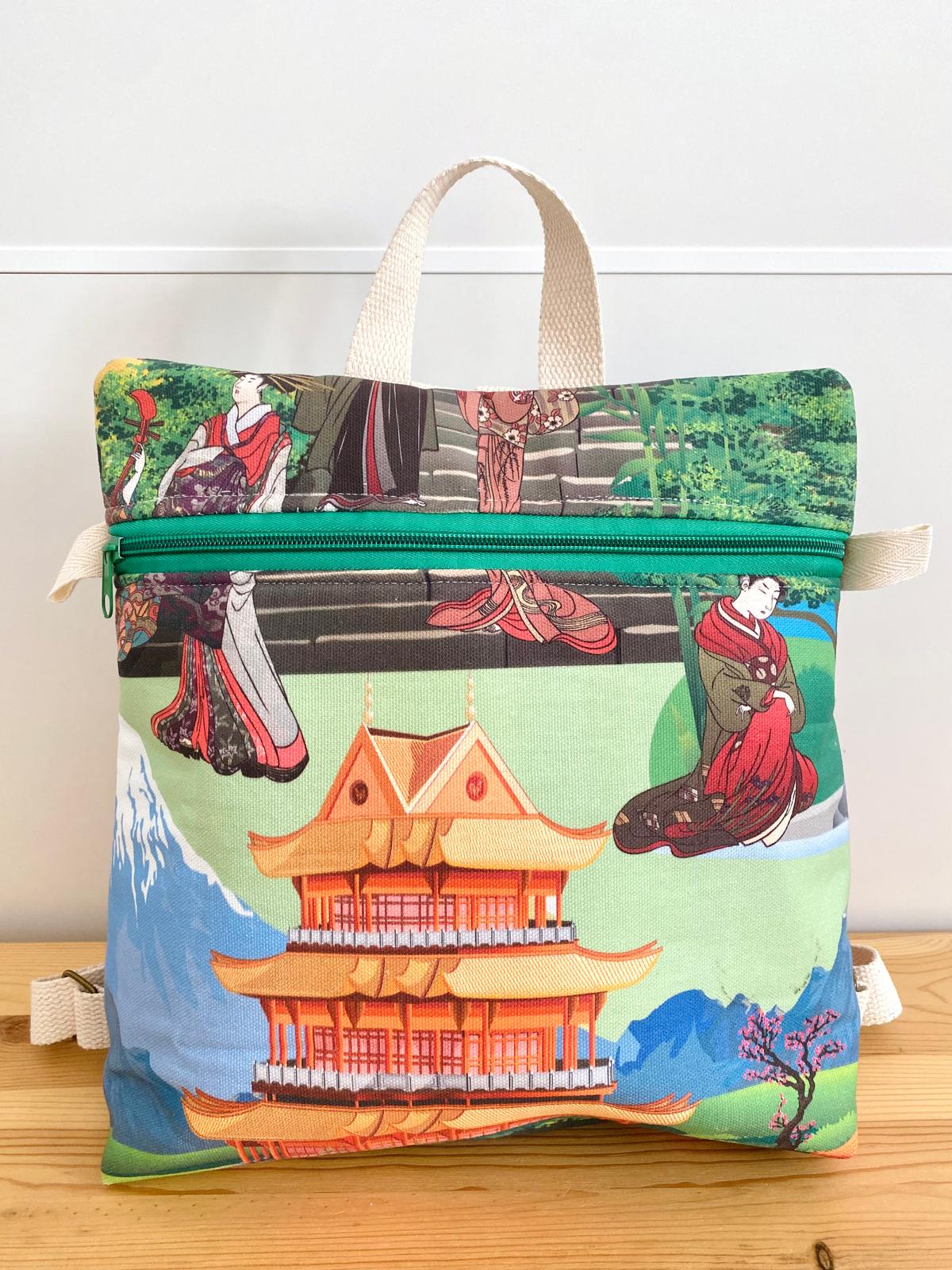 Mochila estampado oriental