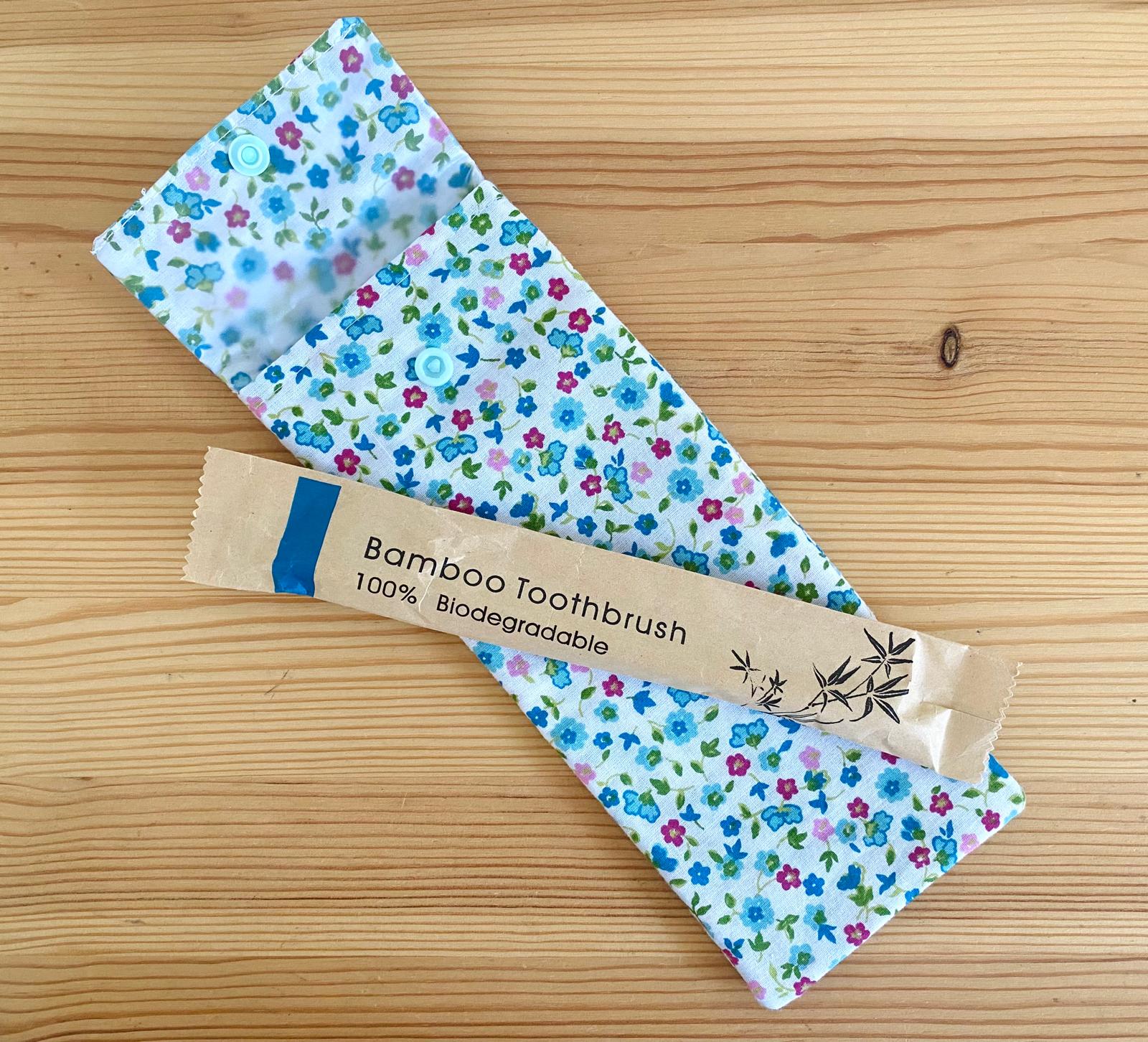 Funda para cepillo de dientes flores multicolor