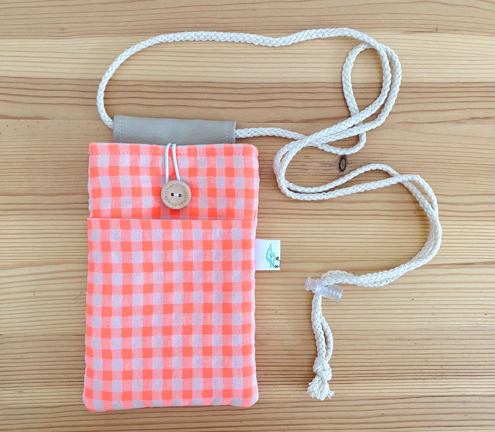 Bolsito para móvil y accesorios Seersucker naranja