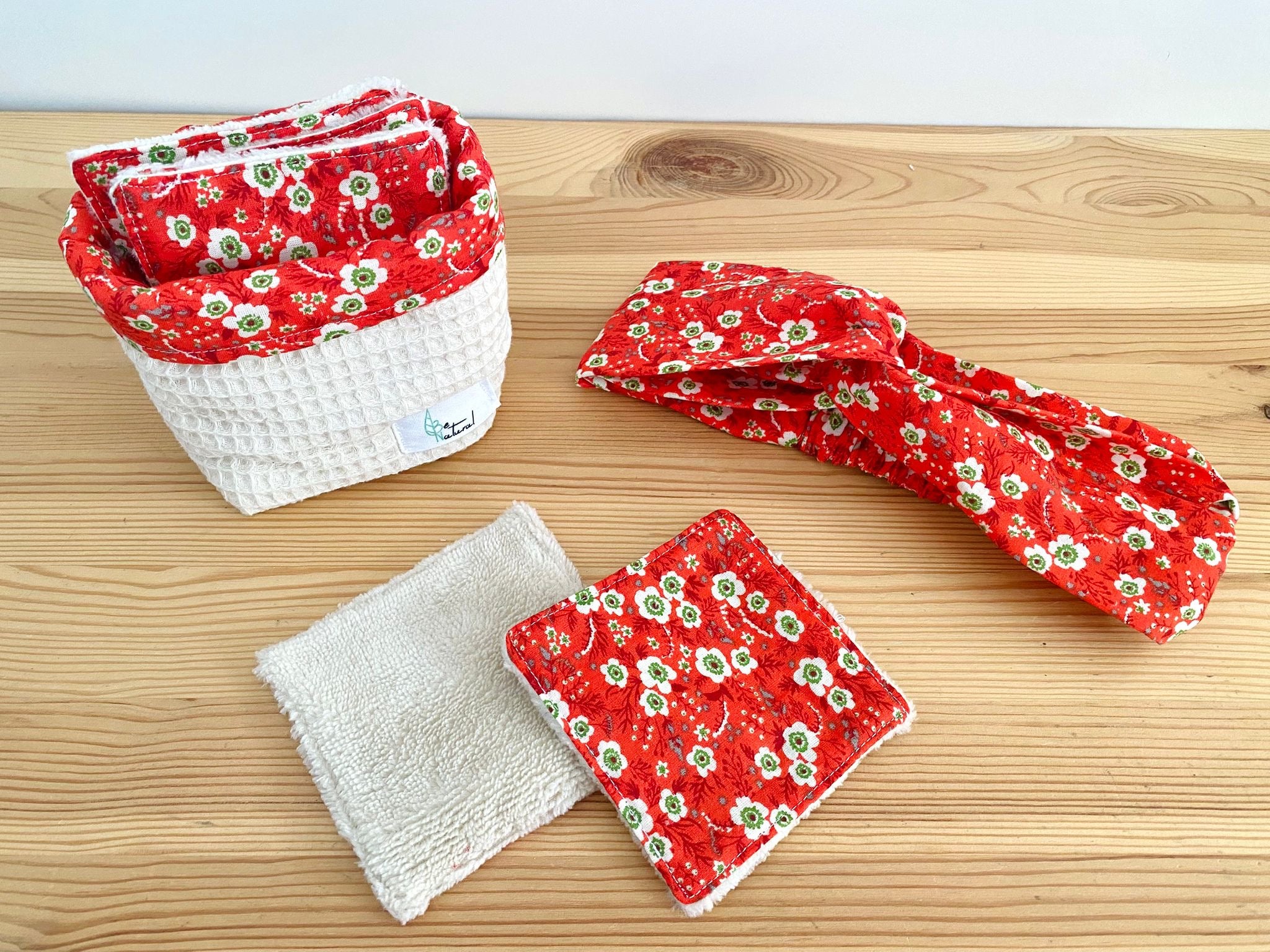 Pack desmaquillante flores rojo