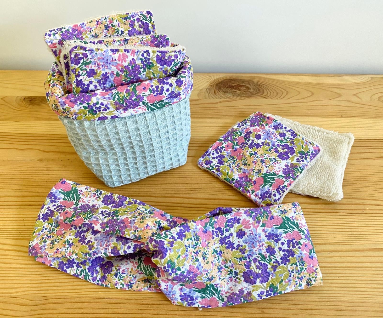 Pack desmaquillante floral malva