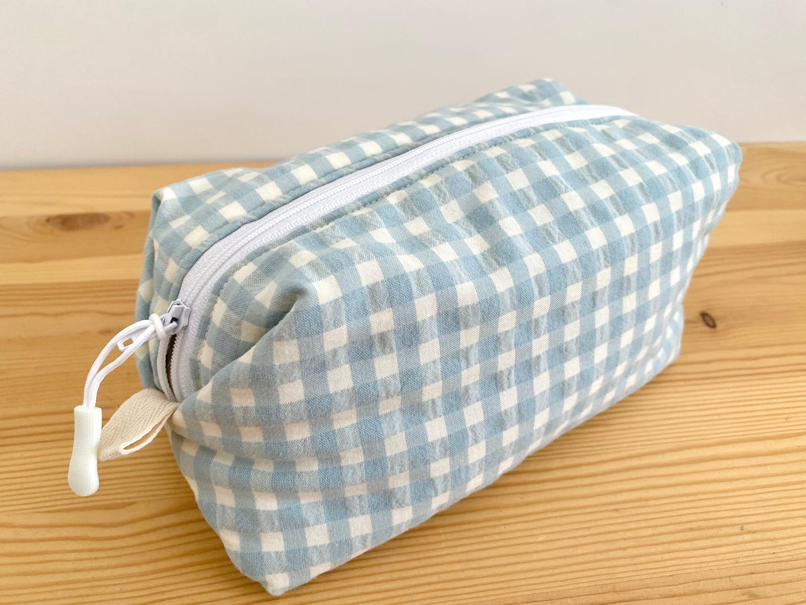 Neceser rectangular seersucker gris