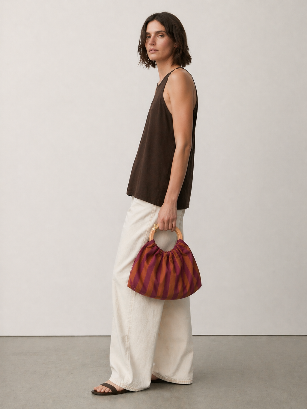 Bolsos de mano Rayas anaranjado