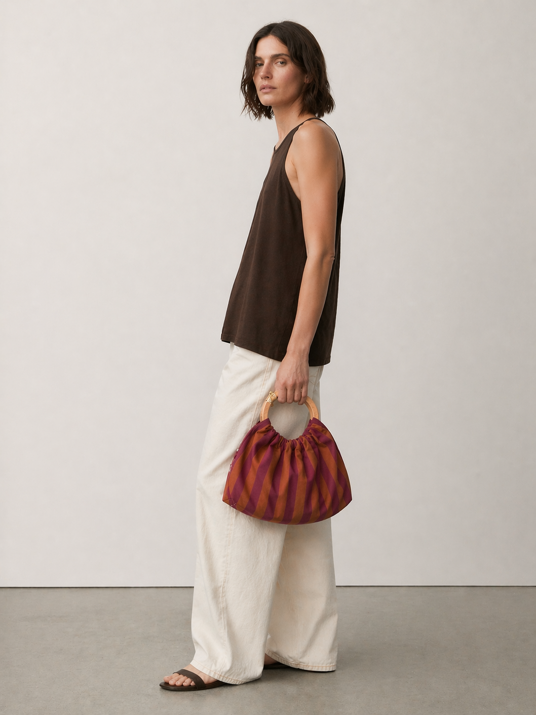 Bolsos de mano Rayas anaranjado