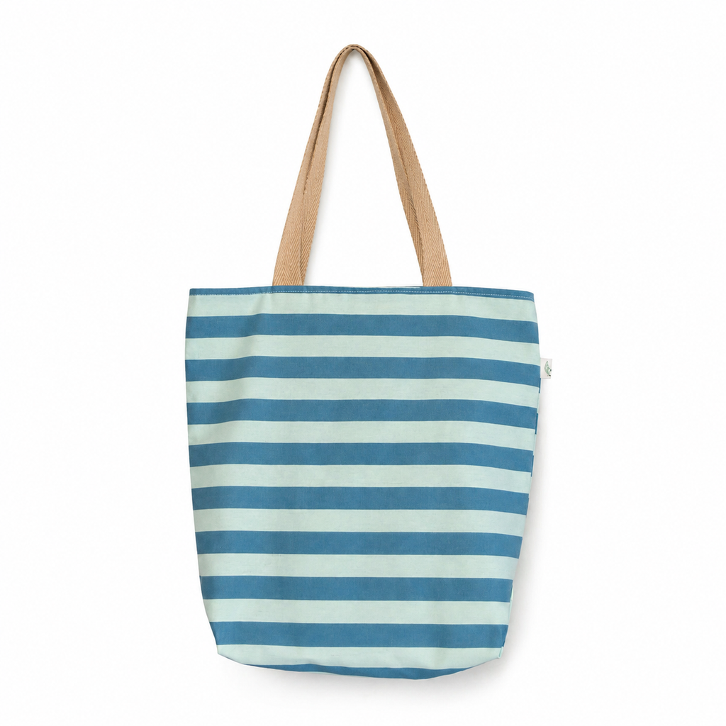 Bolso Tote rayas verdosas
